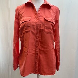 Notations Women's Coral  Button-Down Shirt S Petite